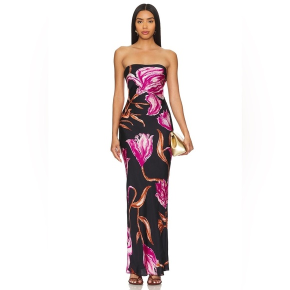 Rococo Sand Dresses & Skirts - ROCOCO SAND Maxi Strapless Dress in Black & Pink